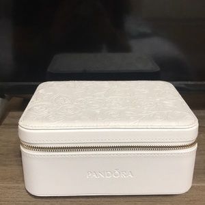 White Pandora Jewelry Box with floral imprint
